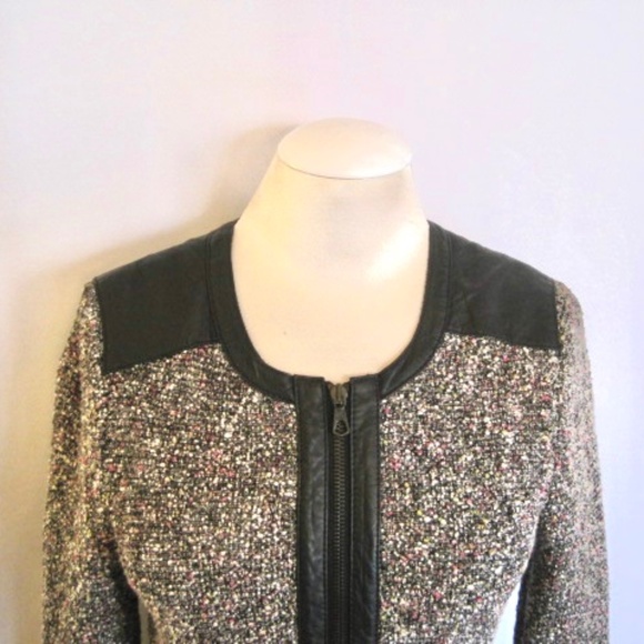 Rag & Bone Lori Tweed Leather Trim Moto Jacket - Picture 7 of 15
